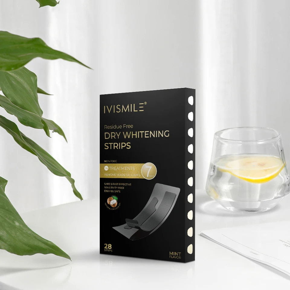 IVISMILE  Dry Whithing  Strips PAP+charcoal Mint