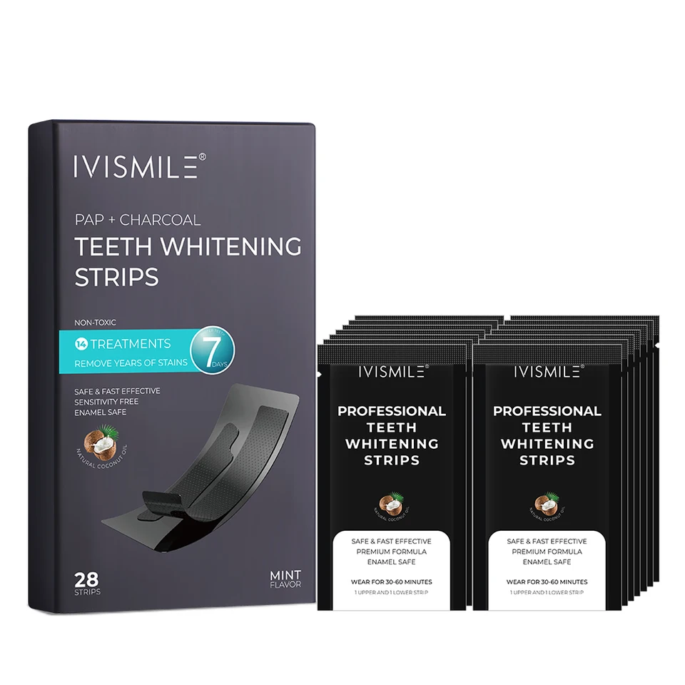 IVISMILE  Dry Whithing Strips Mint PAP + Charcoal